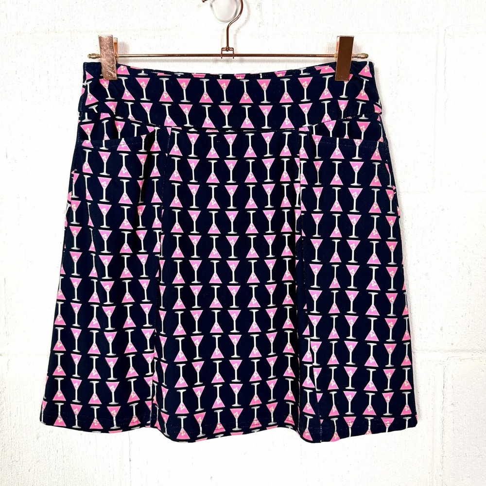 LuLu B Beachtime Skort Size XS Pink Martini Print UPF Golf Pickle Ball Resort
